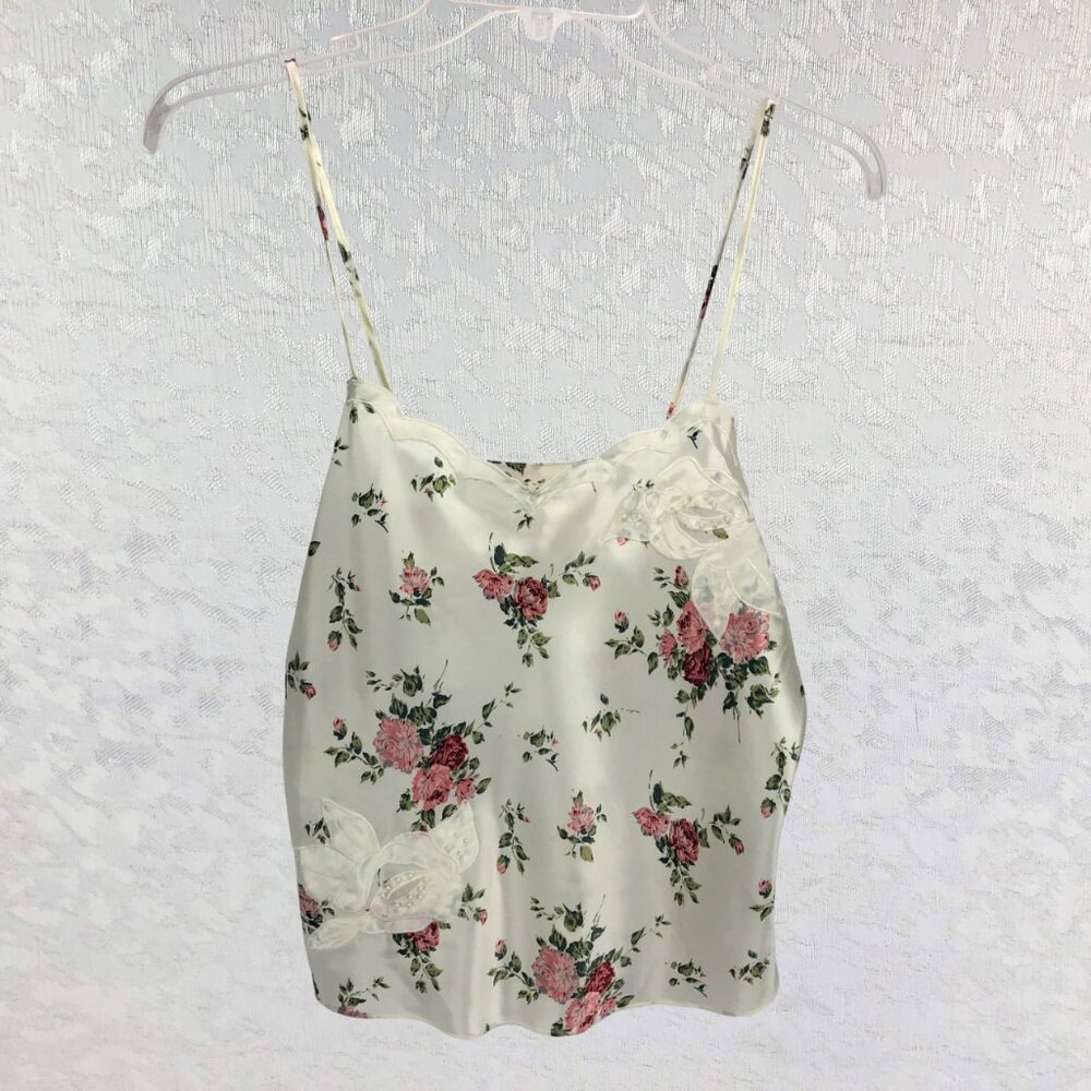 Victoria’s Secret Camisole Gold Label with Floral Applique Accented with Pearls